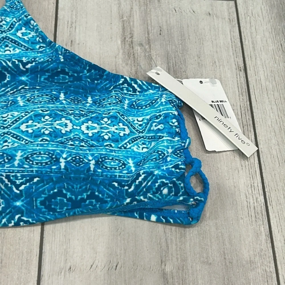 Ninety Five blue halter swim bikini top size large